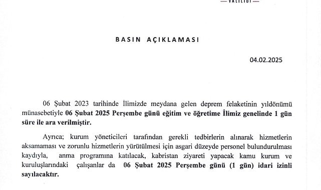 Gaziantep'te deprem yıldönümünde okullar tatil edildi