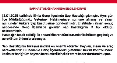 Genç ilçesinde şap karantinası