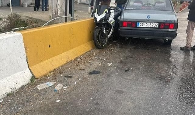 Germencik'te otomobil motosiklete çarptı: 1 yaralı
