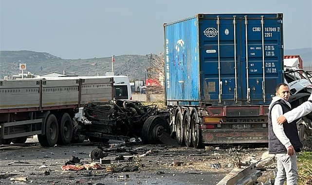 Karşı şeride geçen tır üç araca çarptı: 1 ölü, 1 yaralı