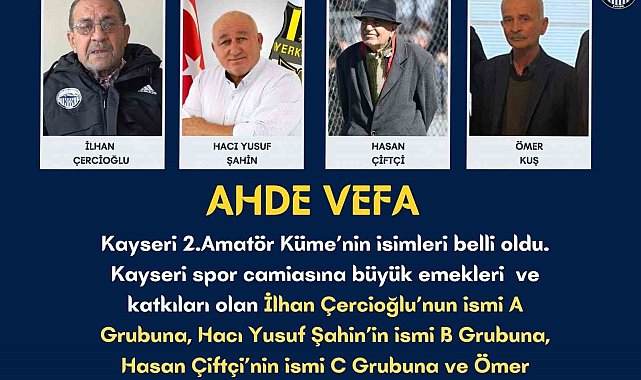 Kayseri 2. Küme gruplarının isimleri belli oldu