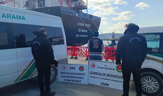 Limana demirleyen gemide 20 ton kaçak akaryakıt tespit edildi