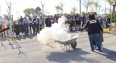 Manavgat ve Kemer'de yangın söndürme tatbikatlı eğitim