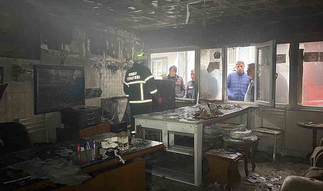 Ordu'da emlakçı dükkanında yangın