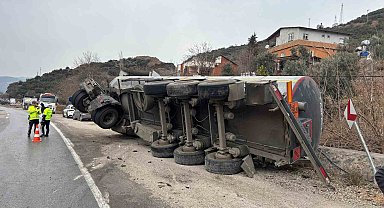 Osmaniye'de kontrolden çıkan tanker devrildi
