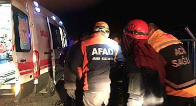 Osmaniye'de otomobil sulama kanalına devrildi: 1 yaralı