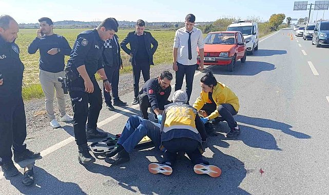 Otomobil ile çarpışan motosikletin sürücüsü 50 metre sürüklendi: 1 yaralı