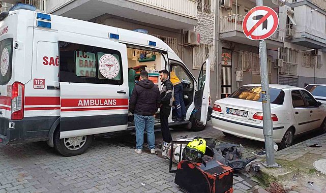Otomobille çarpışan motosiklet sürücüsü yaralandı