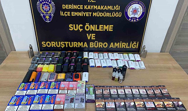 Pazar tezgahında kaçak sigara ele geçirildi