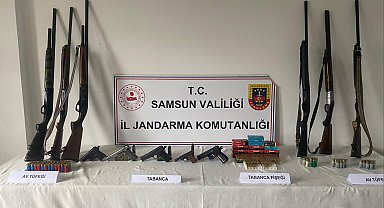 Samsun'da ruhsatsız silah ve mühimmat ele geçirildi