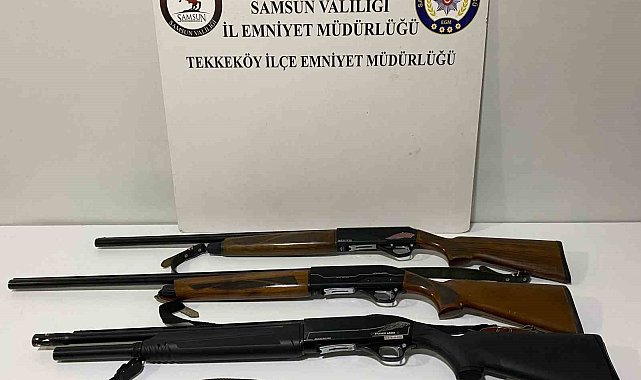 Samsun'da tersane alanında 3 kişi ruhsatsız tüfekle yakalandı