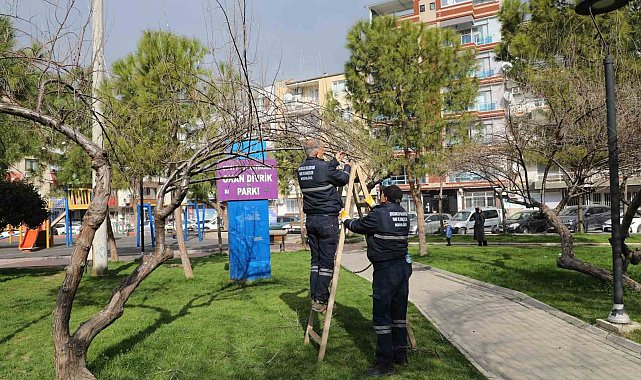Şehzadeler'de park ve bahçelerde bakım çalışmaları sürüyor