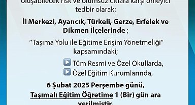 Sinop'ta kar nedeniyle taşımalı eğitime bir gün ara