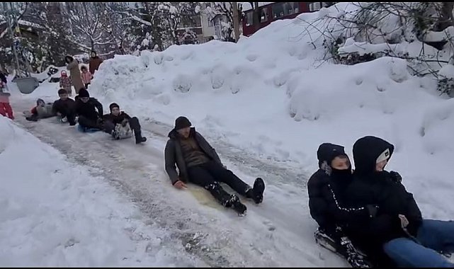 Sinop'ta kar yağışının ardından renkli görüntüler oluştu