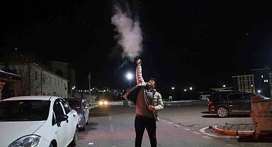 Sivas'ta Sibirya soğukları, sıcak suyu havada buhara dönüştürdü