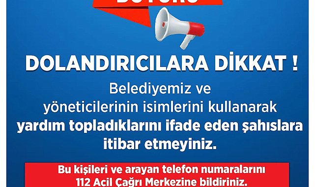 Talas Belediyesi'nden dolandırıcılık uyarısı