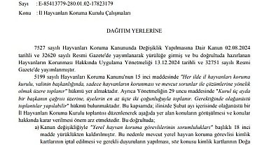 Tarım ve Orman Bakanlığı 81 il valiliğine sokak hayvanları için yazı gönderdi