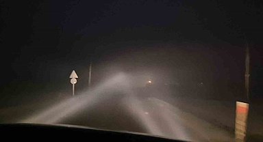 Tekirdağ-Malkara yolunda yoğun sis etkili oldu, sürücüler zor anlar yaşadı