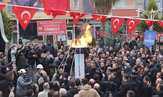 Türkeli'de ilk doğalgaz yakıldı