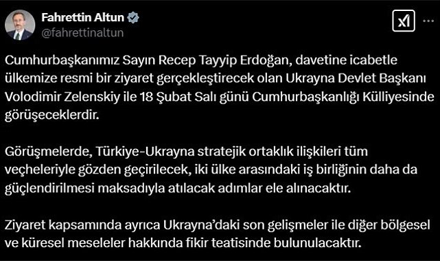 Ukrayna Devlet Başkanı Zelenskiy Türkiye'ye geliyor
