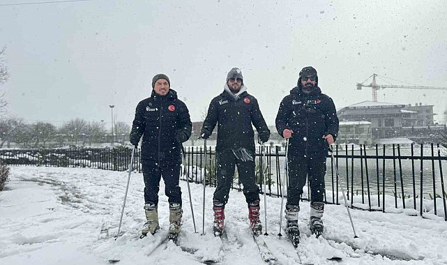 Uludağ'da değil Esenler'de kayak yaptılar