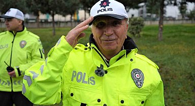68 yaşındaki huzurevi sakininin polislik hayali gerçek oldu: Anons yaptı, sürücü denetledi