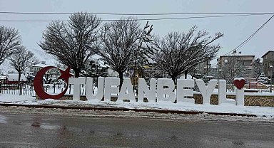 Adana'nın Tufanbeyli ilçesinde kar etkili oldu
