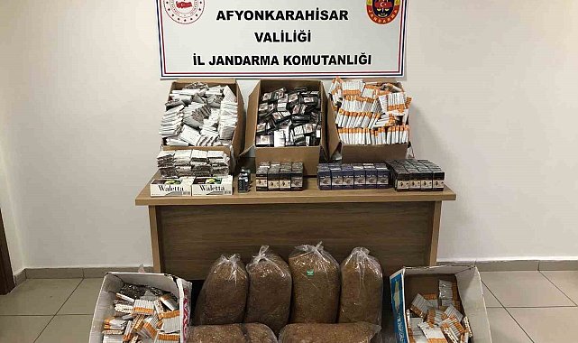 Afyonkarahisar'da binlerce adet makaron ele geçirildi