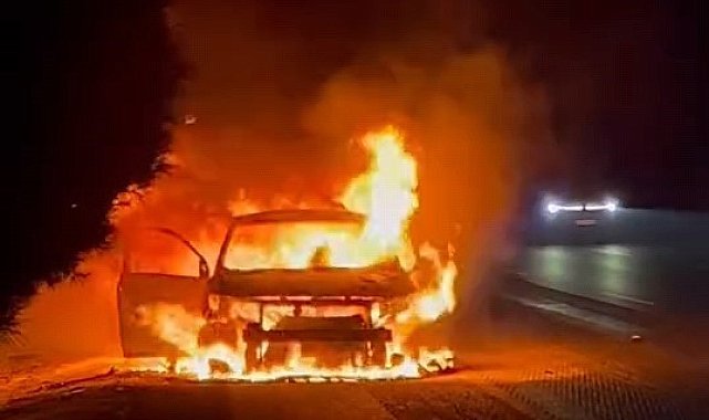 Araçta çıkan yangın ormana sıçradı