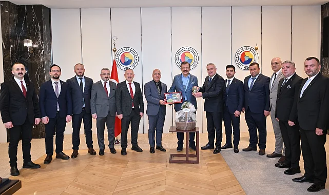 Artvin Ticaret Borsası'ndan, TOBB Genel Başkanı Hisarcıklıoğlu'na ziyaret
