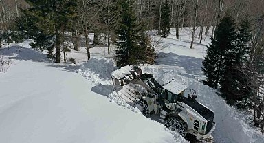 Artvin'de kar yağışı durdu, köylerde yol açma çalışmaları sürüyor