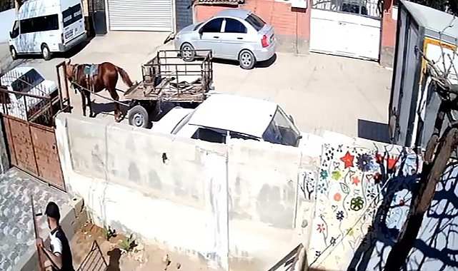 At arabasıyla geldi, demir korkuluğu alarak kayıplara karıştı