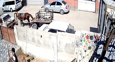 At arabasıyla geldi, demir korkuluğu alarak kayıplara karıştı
