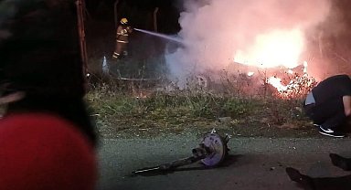Balıkesir'de kaza yapan araç alev aldı: 1 ölü, 1 yaralı