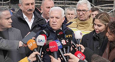 Başkan Bozbey, yanan otel bölgesinde incelemede bulundu