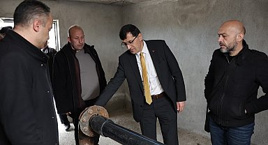 Başkan Eyüp Kahveci, Geven Mahallesi'ndeki sıcak su sondaj tesisini inceledi