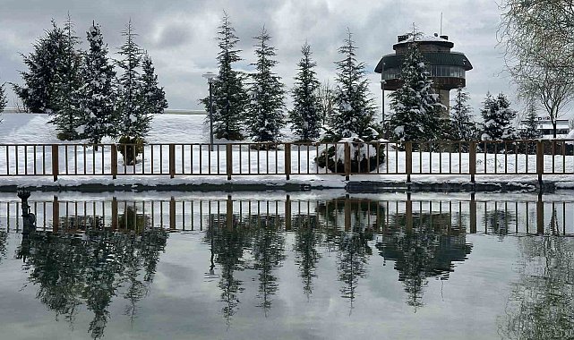 Beyaz gelinliğini giyen Elazığ'da kar manzaraları
