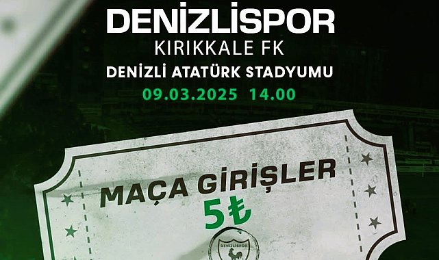 Bilet fiyatını 5 TL yapan Denizlispor'dan taraftara çağrı