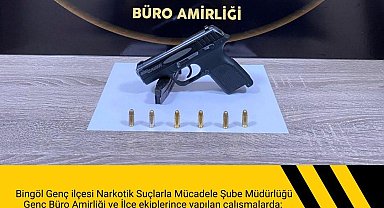 Bingöl'de ruhsatsız tabanca ele geçirildi