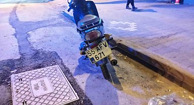Bisiklete çarpan motosiklet sürücüsü yaralandı