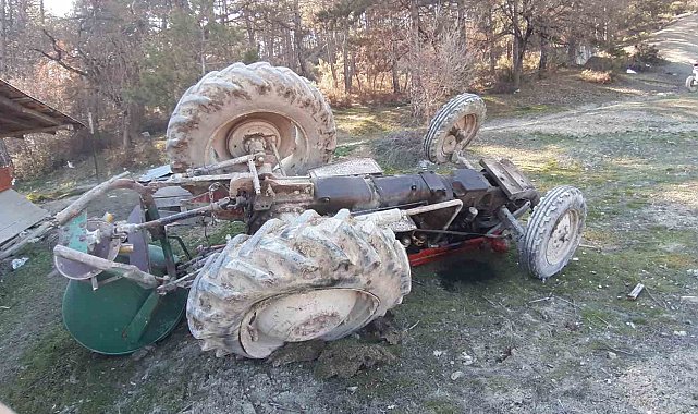 Bolu'da traktör devrildi: Kadın sürücü yaralandı