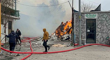 Bursa'da geri dönüşüm tesisinde yangın
