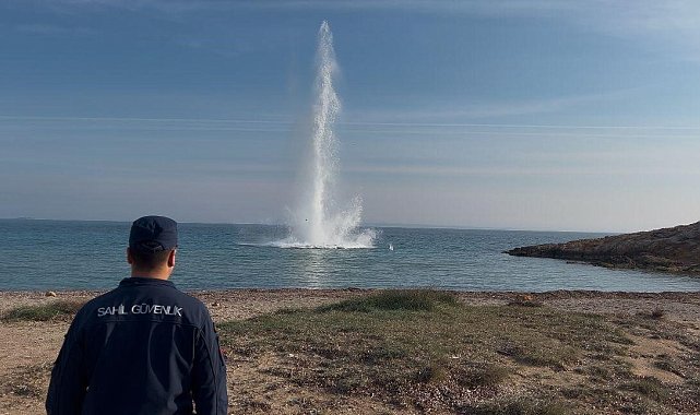 Çanakkale'de denizde bulunan mayın imha edildi