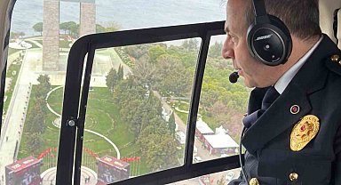 Çanakkale'de kutlama denetimleri havadan incelendi