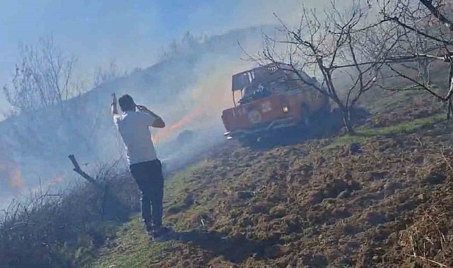 Çanakkale'de tarım arazisinde çıkan yangın ormanlık alana sıçradı