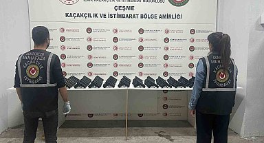 Çeşme Limanı'nda tırın içinden 138 tabanca çıktı