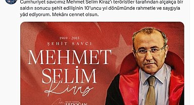 Cumhurbaşkanı Erdoğan, şehit Savcı Mehmet Selim Kiraz'ı andı