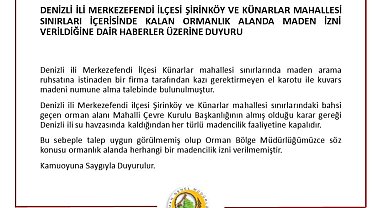 Denizli'de orman sahasında maden aranacağı iddiaları yalanlandı