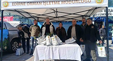 Edirne'de çam fidanı dağıtıldı