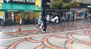 Edirne'de sağanak sonrası dolu yağdı